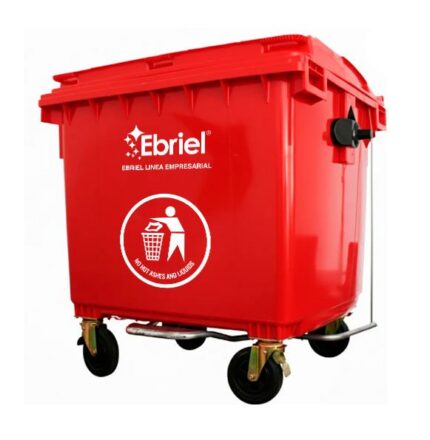 CONTENEDOR DE RESIDUOS SOLIDOS SIN PEDAL 1100 LT ROJO